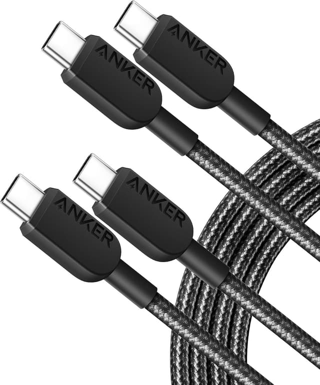 کابل Anker شارژ سریع USB-C به USB-C 2 عددی 1.8 متری مشکی کابل Anker شارژ سریع USB-C به USB-C 2 عددی 1.8 متری مشکی