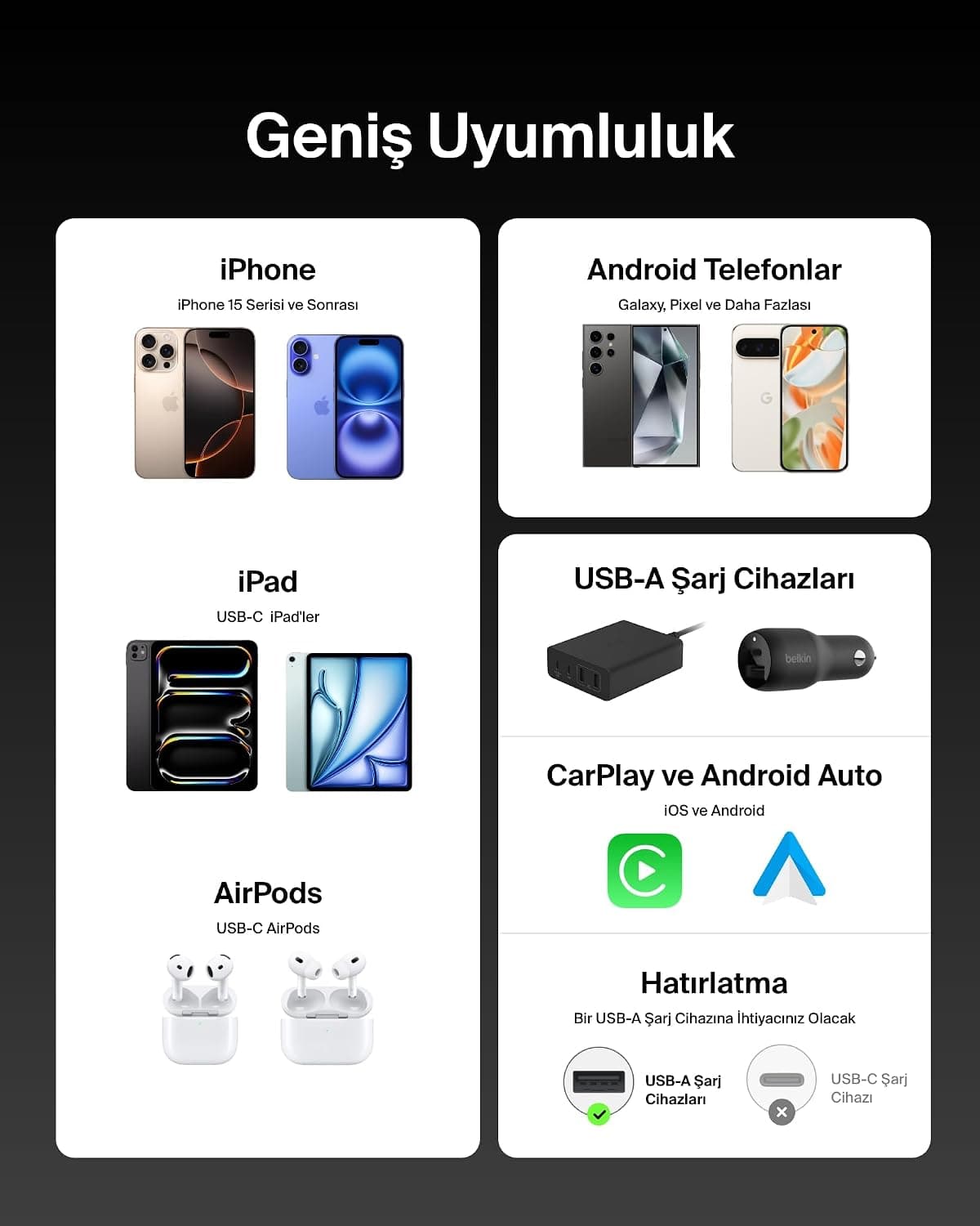 کابل مردانه Belkin USB-A به USB-C بافتهشده 1.5 متری 15 وات مشکی کابل مردانه Belkin USB-A به USB-C بافتهشده 1.5 متری 15 وات مشکی