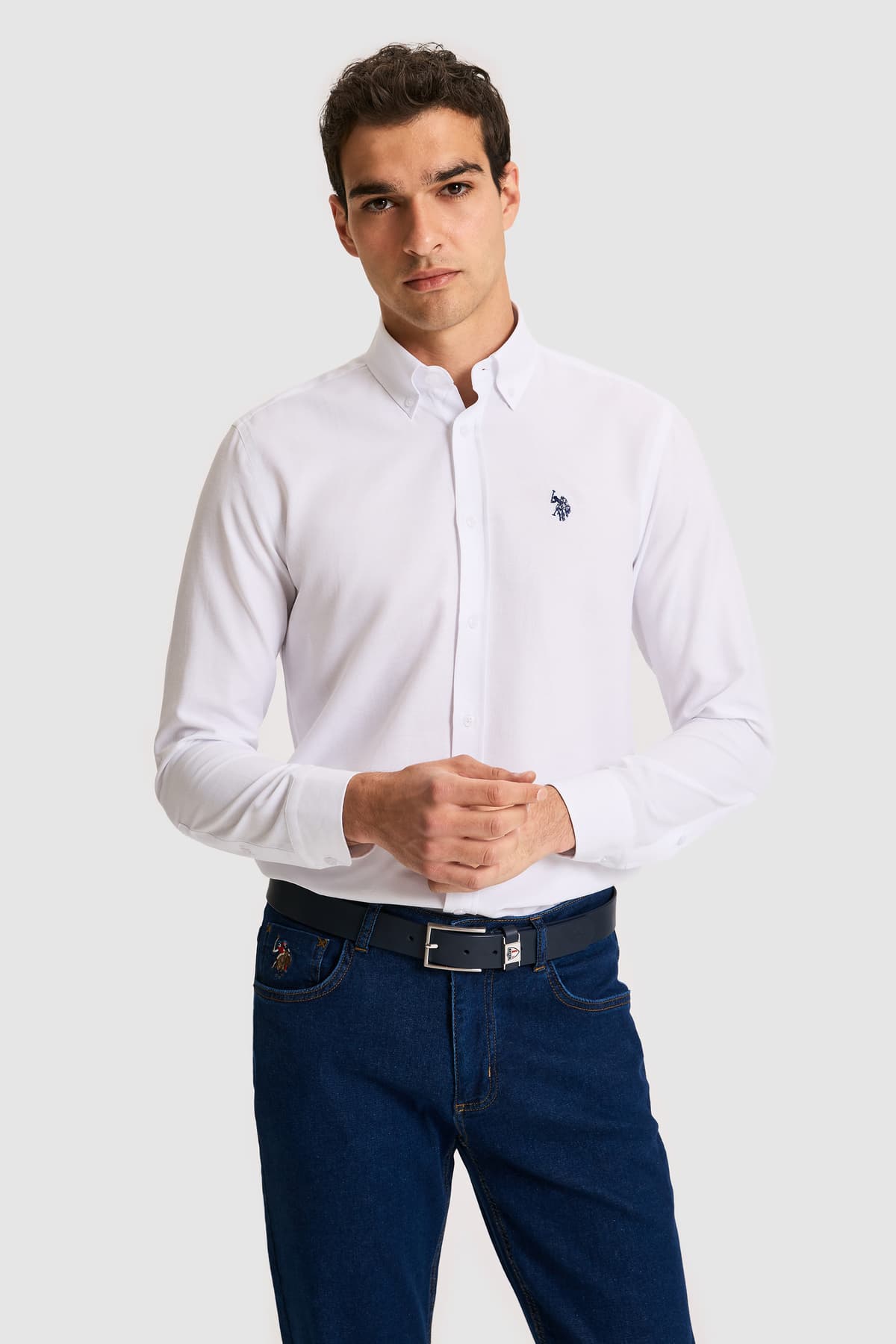 پیراهن مردانه U.S. Polo Assn. سفید آستینبلند بیسیک مدل 50324708-VR013 پیراهن مردانه U.S. Polo Assn. سفید آستینبلند بیسیک مدل 50324708-VR013
