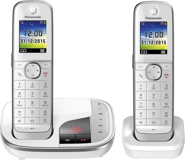 تلفن بیسیم Panasonic DUO با پاسخگو کمتشعشع مدل KX-TGJ322GW سفید تلفن بیسیم Panasonic DUO با پاسخگو کمتشعشع مدل KX-TGJ322GW سفید