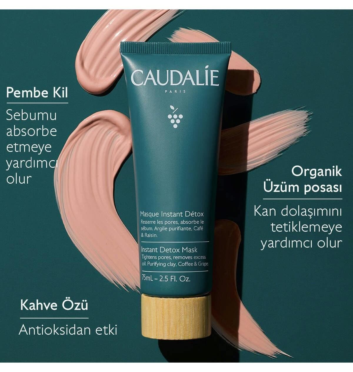 ماسک سمزدایی Caudalie Vinoclean 35 ml ماسک سمزدایی Caudalie Vinoclean 35 ml
