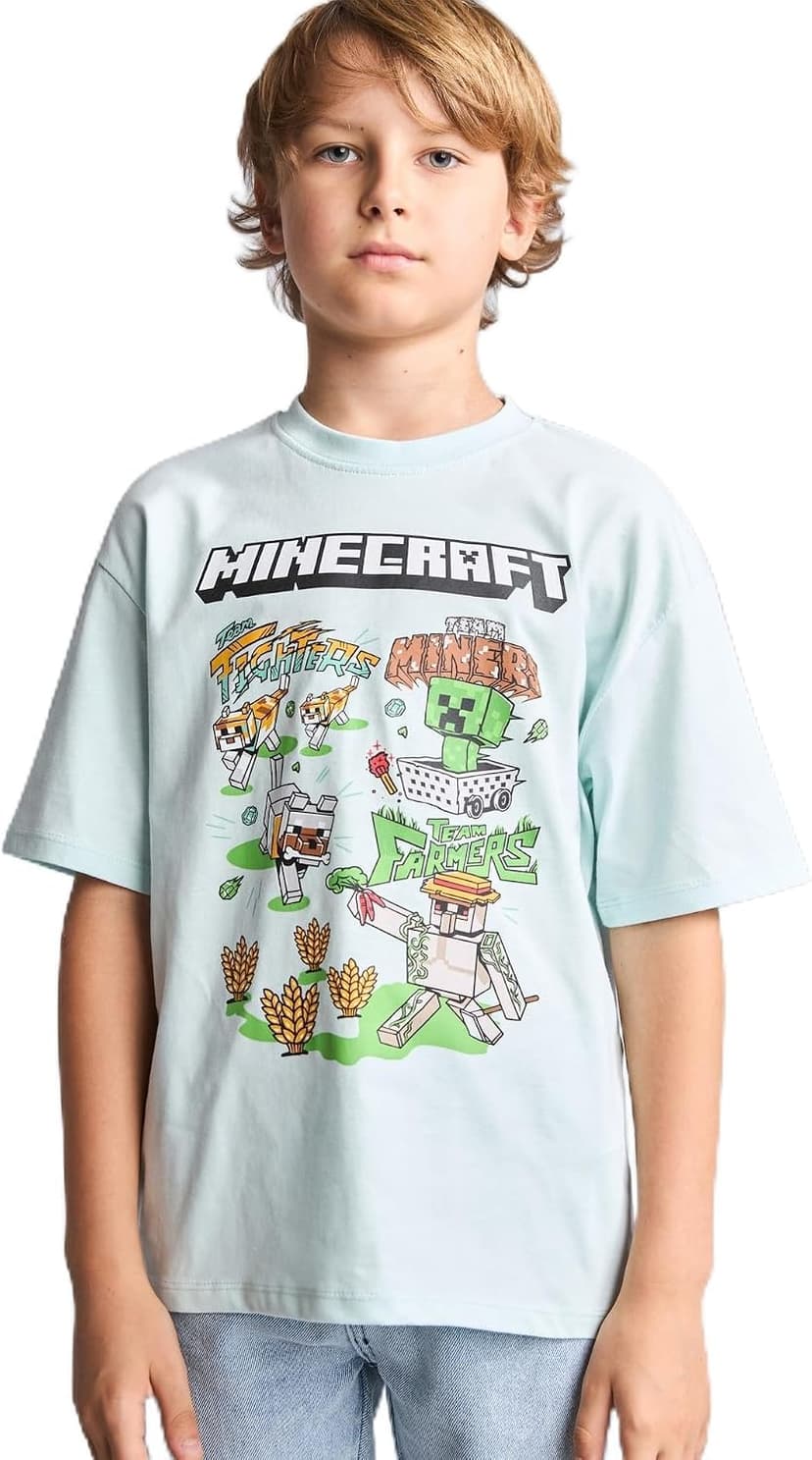 تیشرت پسرانه DeFacto نخی فیت معمولی Minecraft لایسنسدار سبز نعنایی مدل H5796A826AU تیشرت پسرانه DeFacto نخی فیت معمولی Minecraft لایسنسدار سبز نعنایی مدل H5796A826AU