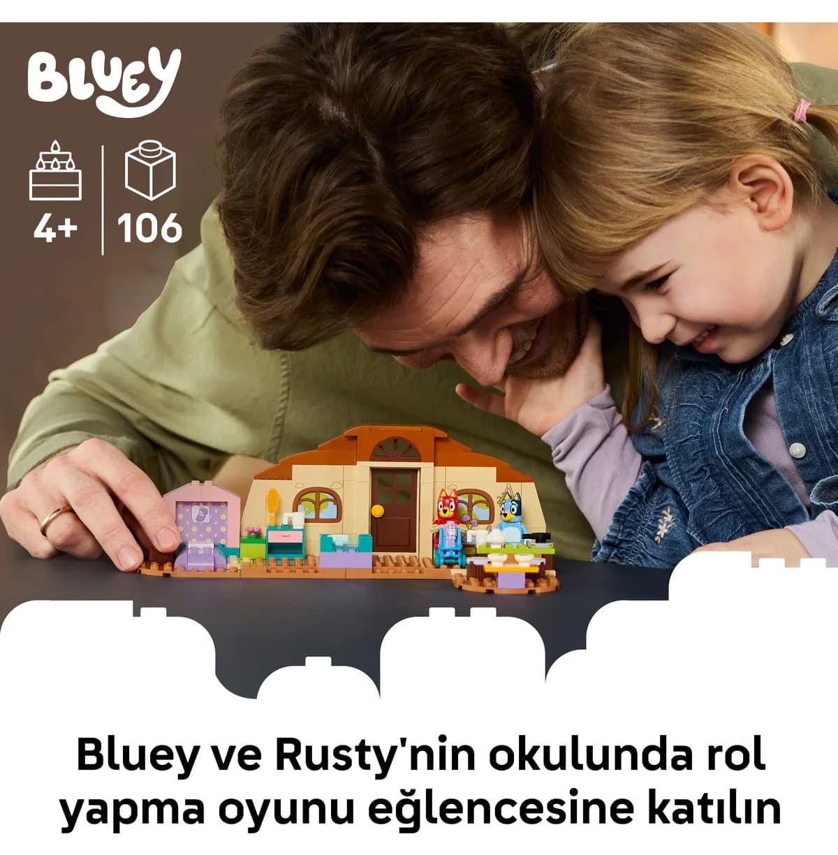 لگو Bluey Rusty و Bluey در مدرسه 106 قطعه مدل 11221 لگو Bluey Rusty و Bluey در مدرسه 106 قطعه مدل 11221