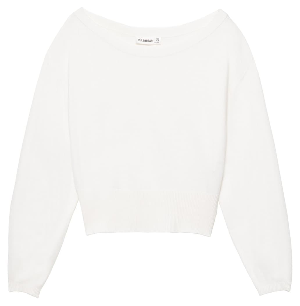 پلیور زنانه Pull & Bear راهراه یقه پهن پلیور زنانه Pull & Bear راهراه یقه پهن