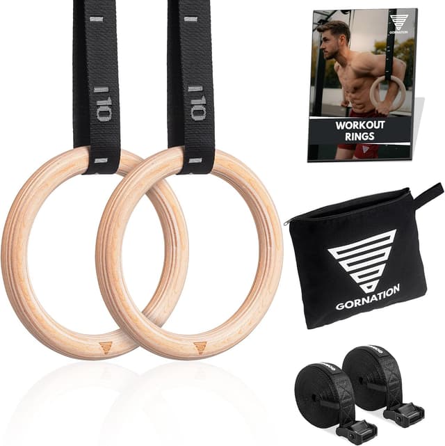 حلقه ژیمناستیک GORNATION چوبی با بند و کیف حلقه ژیمناستیک GORNATION چوبی با بند و کیف