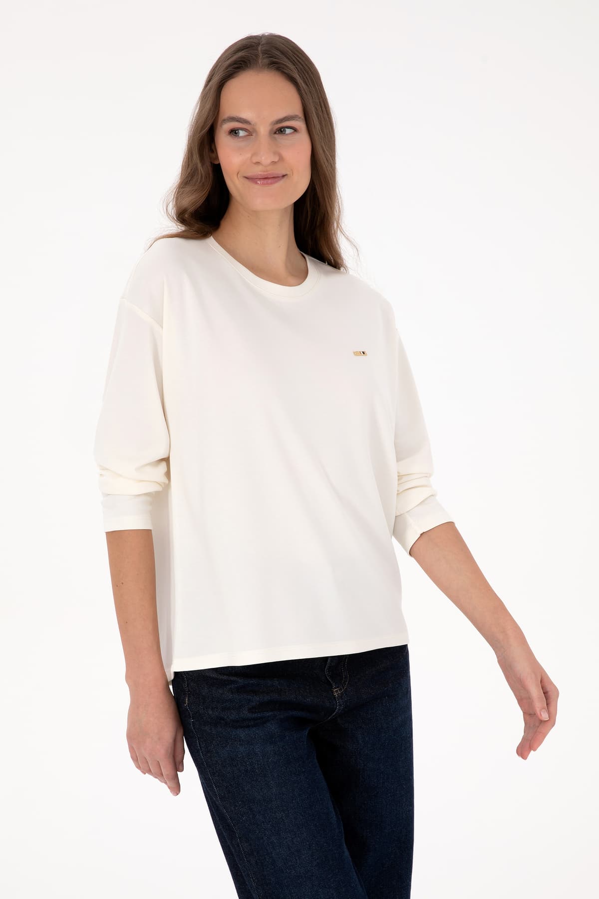 سوئیشرت زنانه U.S. Polo Assn. کرمی یقه گرد مدل 50318159-VR071 سوئیشرت زنانه U.S. Polo Assn. کرمی یقه گرد مدل 50318159-VR071