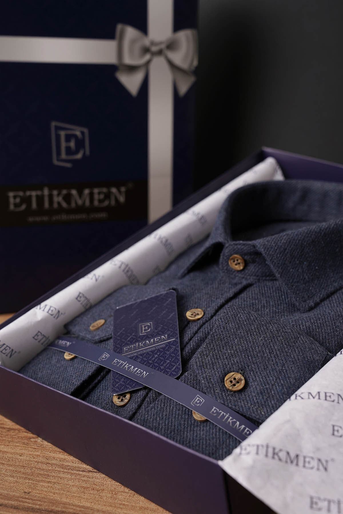 پیراهن مردانه چهارخانه کارگری Etikmen اسلیمفیت سرمهای پیراهن مردانه چهارخانه کارگری Etikmen اسلیمفیت سرمهای
