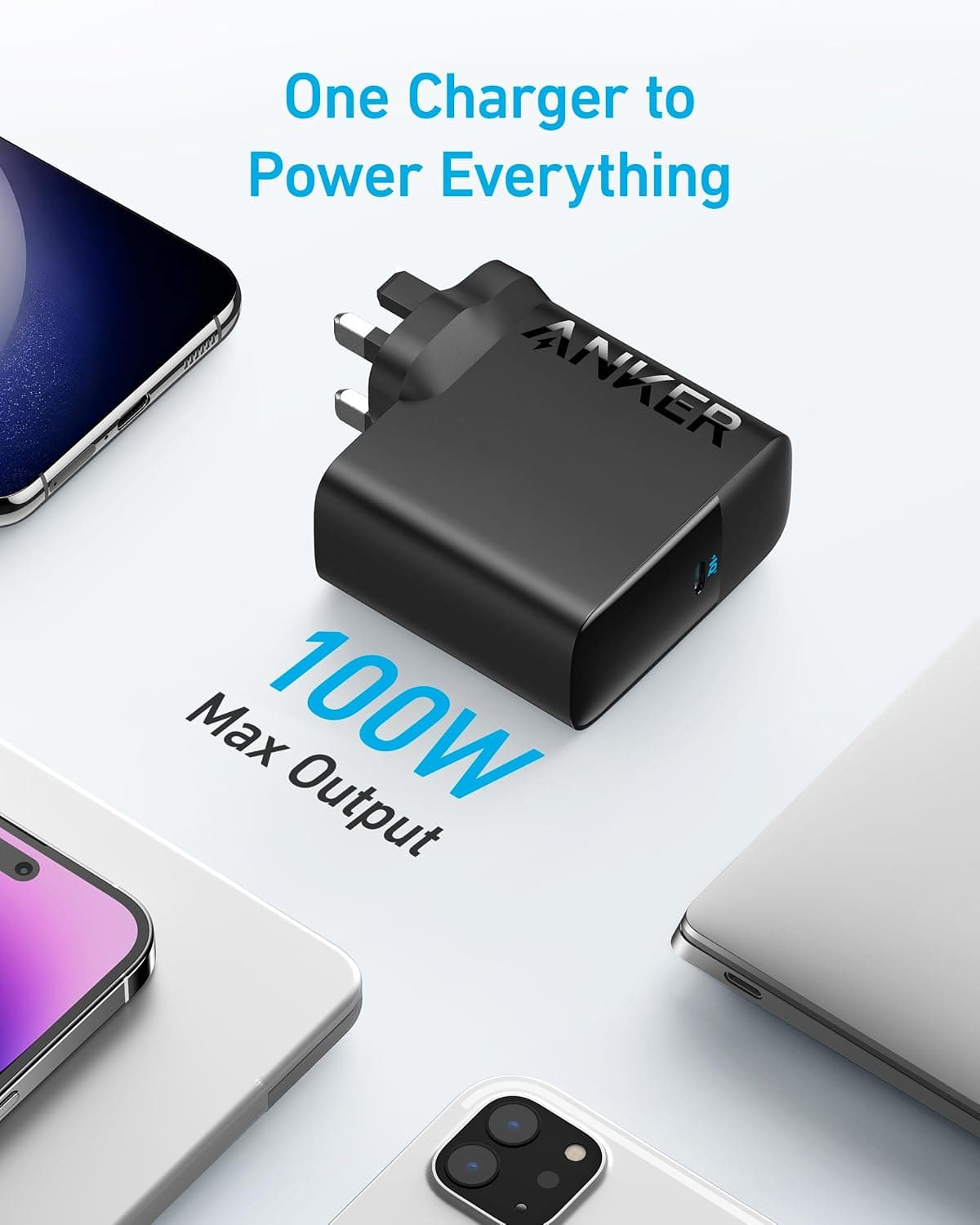 شارژر Anker فشرده 100W با کابل USB C 1.5m برای Mac Book Pro شارژر Anker فشرده 100W با کابل USB C 1.5m برای Mac Book Pro