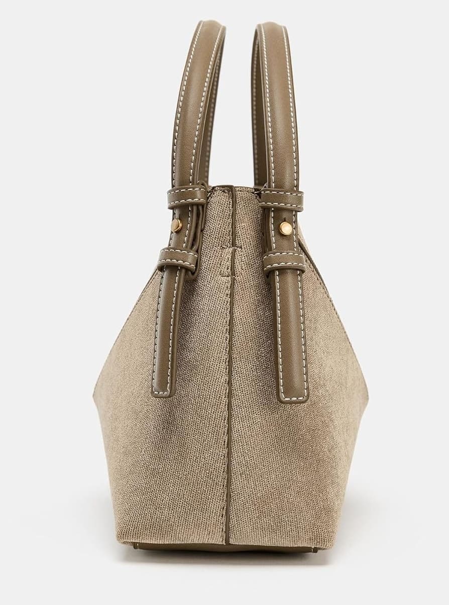 کیف شاپر زنانه Zara دوخت تزئینی مینی رنگ شنی/قهوهای مدل Z1:bags کیف شاپر زنانه Zara دوخت تزئینی مینی رنگ شنی/قهوهای مدل Z1:bags