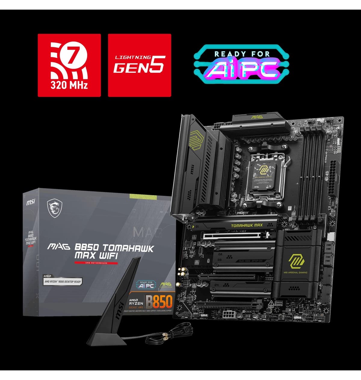 مادربرد گیمینگ MSI AM5 DDR5 مدل MAG B850 TOMAHAWK MAX WIFI مادربرد گیمینگ MSI AM5 DDR5 مدل MAG B850 TOMAHAWK MAX WIFI