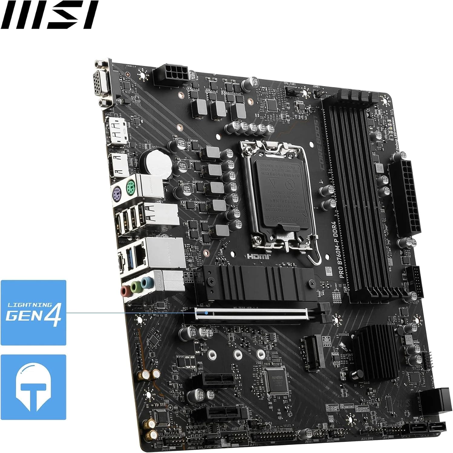مادربرد MSI گیمینگ mATX سوکت 1700 Intel B760 DDR4 مدل PRO B760M-P مادربرد MSI گیمینگ mATX سوکت 1700 Intel B760 DDR4 مدل PRO B760M-P