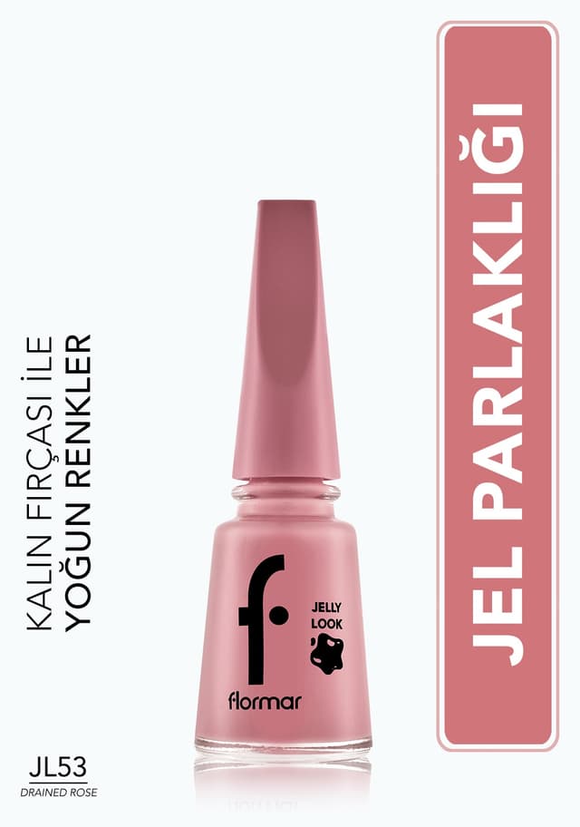 لاک ناخن صورتی Flormar براق با ظاهر ژلی مدل Jl53 رز پژمرده لاک ناخن صورتی Flormar براق با ظاهر ژلی مدل Jl53 رز پژمرده