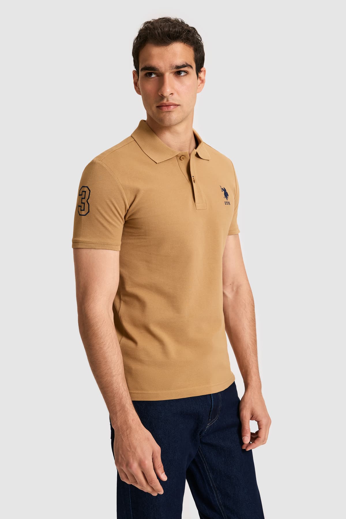 تیشرت مردانه U.S. Polo Assn. یقه پولو فیت اسلیم بیسیک نارگیلی مدل 50326920-VR153 تیشرت مردانه U.S. Polo Assn. یقه پولو فیت اسلیم بیسیک نارگیلی مدل 50326920-VR153