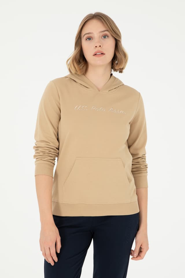 سویشرت زنانه U.S. Polo Assn. کلاهدار شنی مدل 50296947-VR085 سویشرت زنانه U.S. Polo Assn. کلاهدار شنی مدل 50296947-VR085