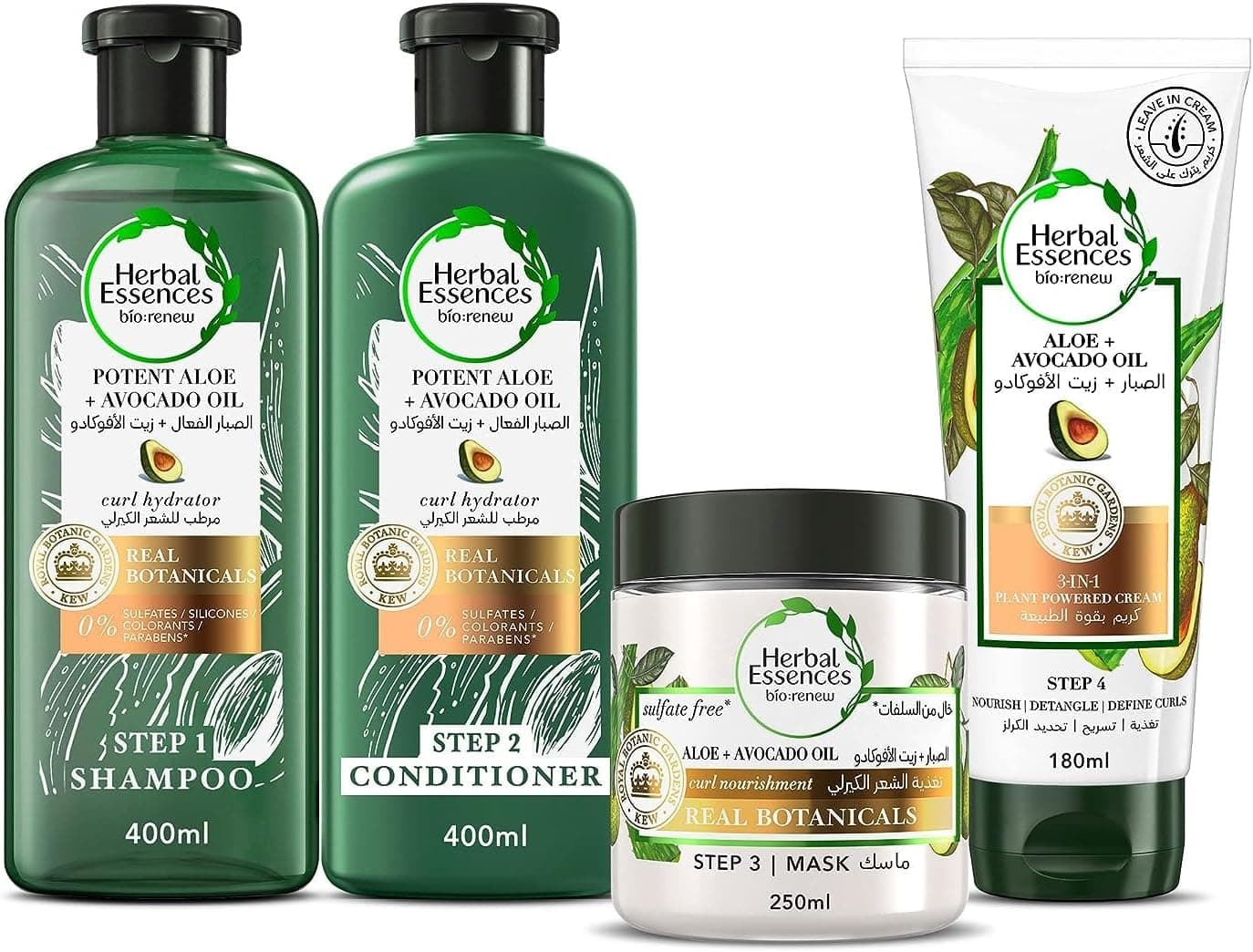 شامپو و نرمکننده موهای فر Herbal Essences بدون سولفات با آلوئهورا و روغن آووکادو 400ml شامپو و نرمکننده موهای فر Herbal Essences بدون سولفات با آلوئهورا و روغن آووکادو 400ml