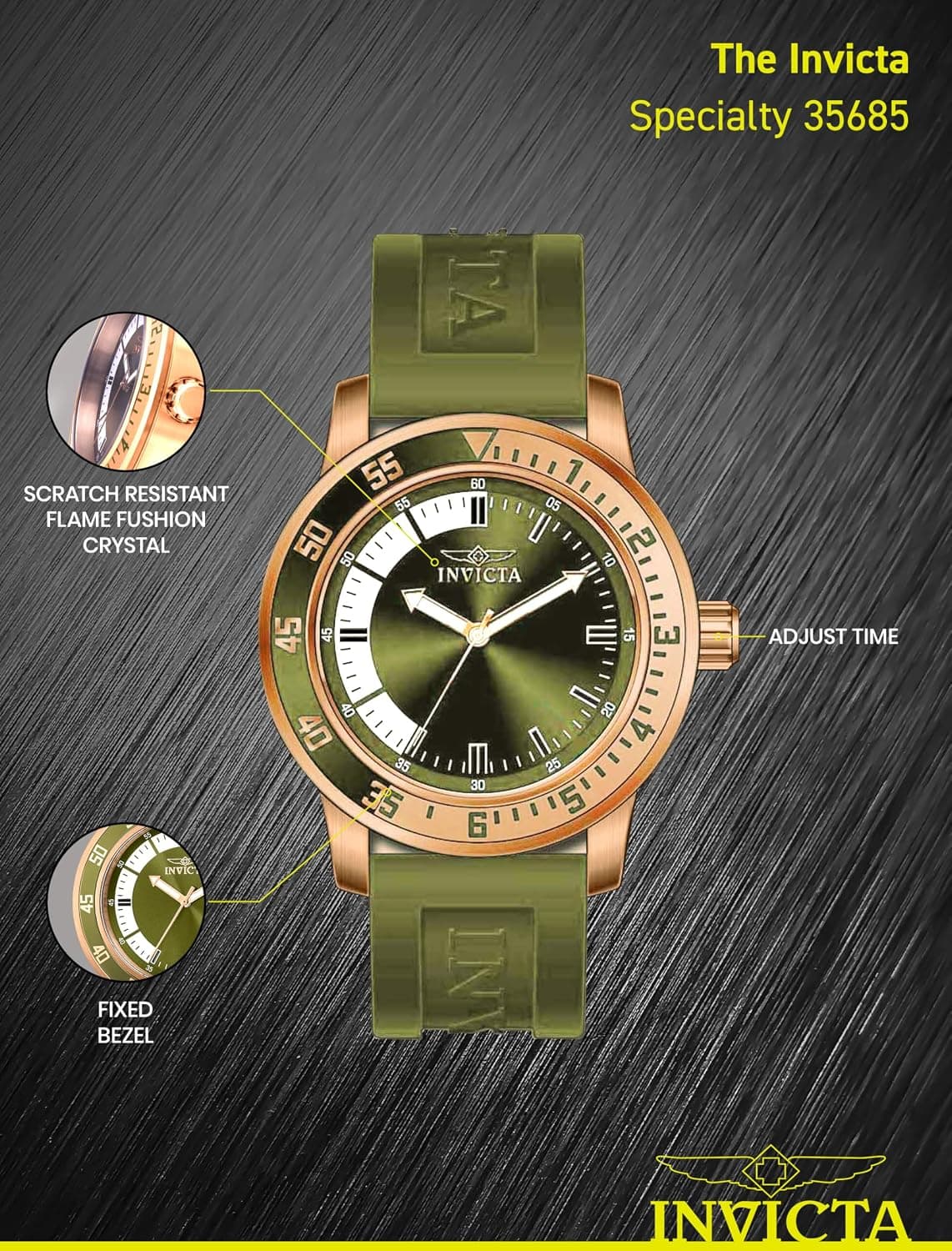 ساعت مردانه Invicta Specialty کوارتز با بند سیلیکونی 45mm ساعت مردانه Invicta Specialty کوارتز با بند سیلیکونی 45mm