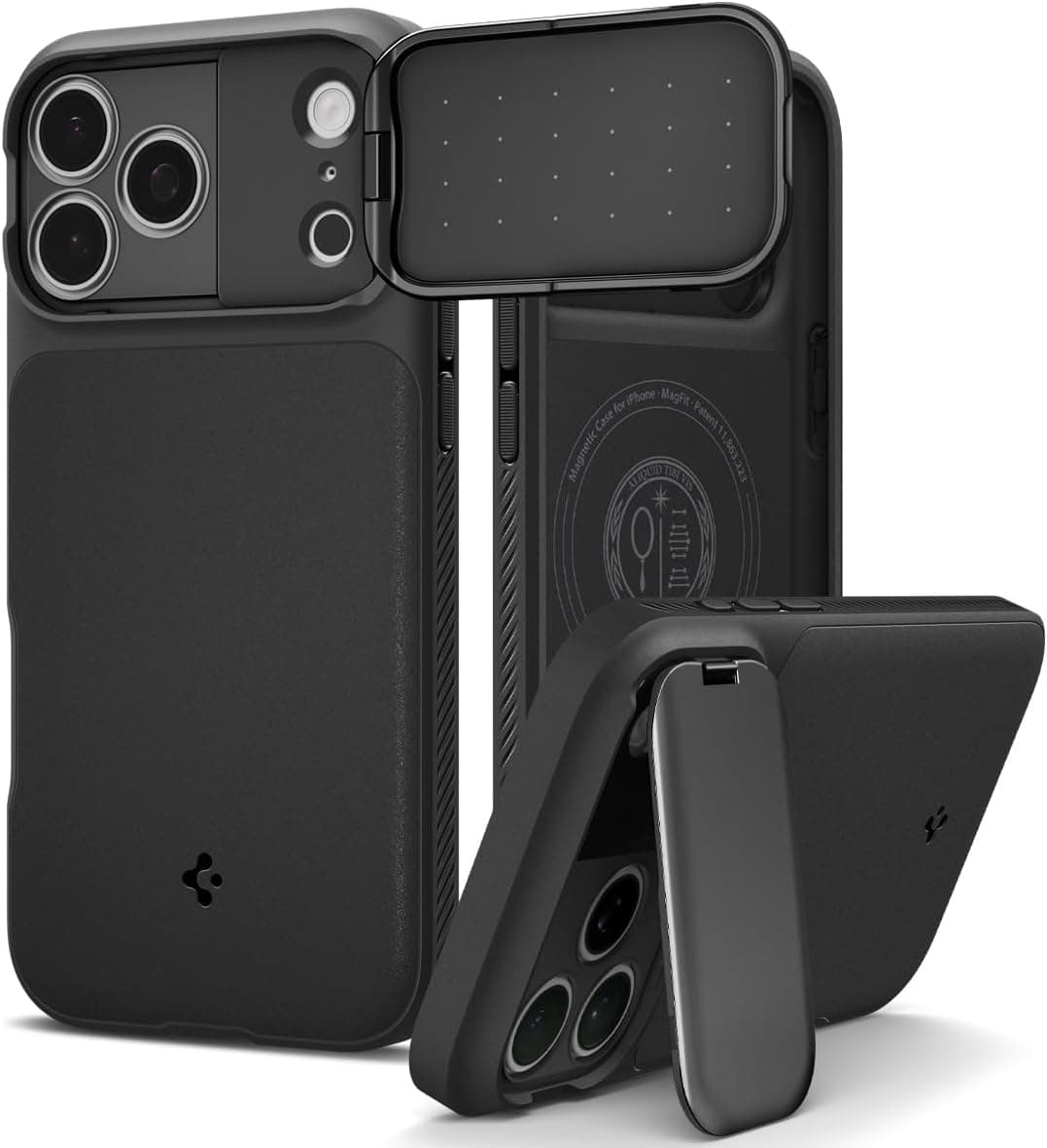 قاب MagSafe سازگار با iPhone 18 Pro / 17 Pro Spigen مشکی Optik Armor Mag Fit مدل ACS09953 قاب MagSafe سازگار با iPhone 18 Pro / 17 Pro Spigen مشکی Optik Armor Mag Fit مدل ACS09953