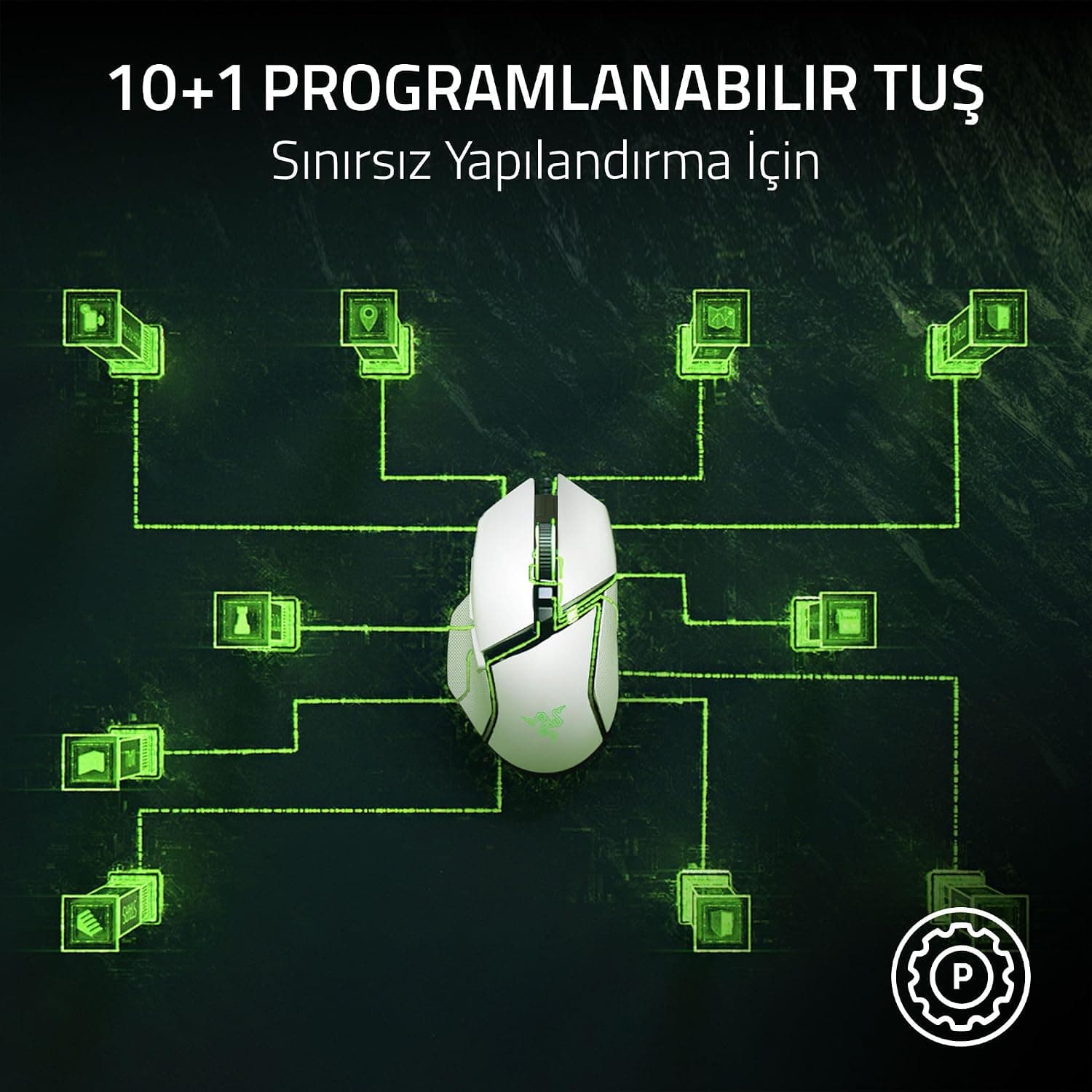 ماوس گیمینگ سیمی Razer Basilisk V3 سفید با سنسور 26K DPI و 11 دکمه قابل برنامهریزی ماوس گیمینگ سیمی Razer Basilisk V3 سفید با سنسور 26K DPI و 11 دکمه قابل برنامهریزی
