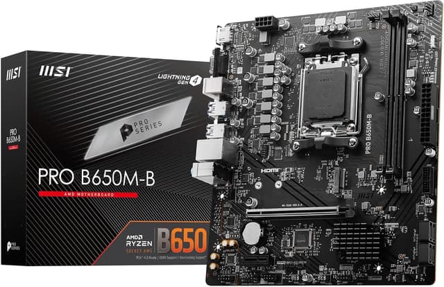 مادربرد MSI PRO B650M-B سوکت AM5 چیپست AMD B650 حافظه DDR5 فرم فاکتور mATX مادربرد MSI PRO B650M-B سوکت AM5 چیپست AMD B650 حافظه DDR5 فرم فاکتور mATX
