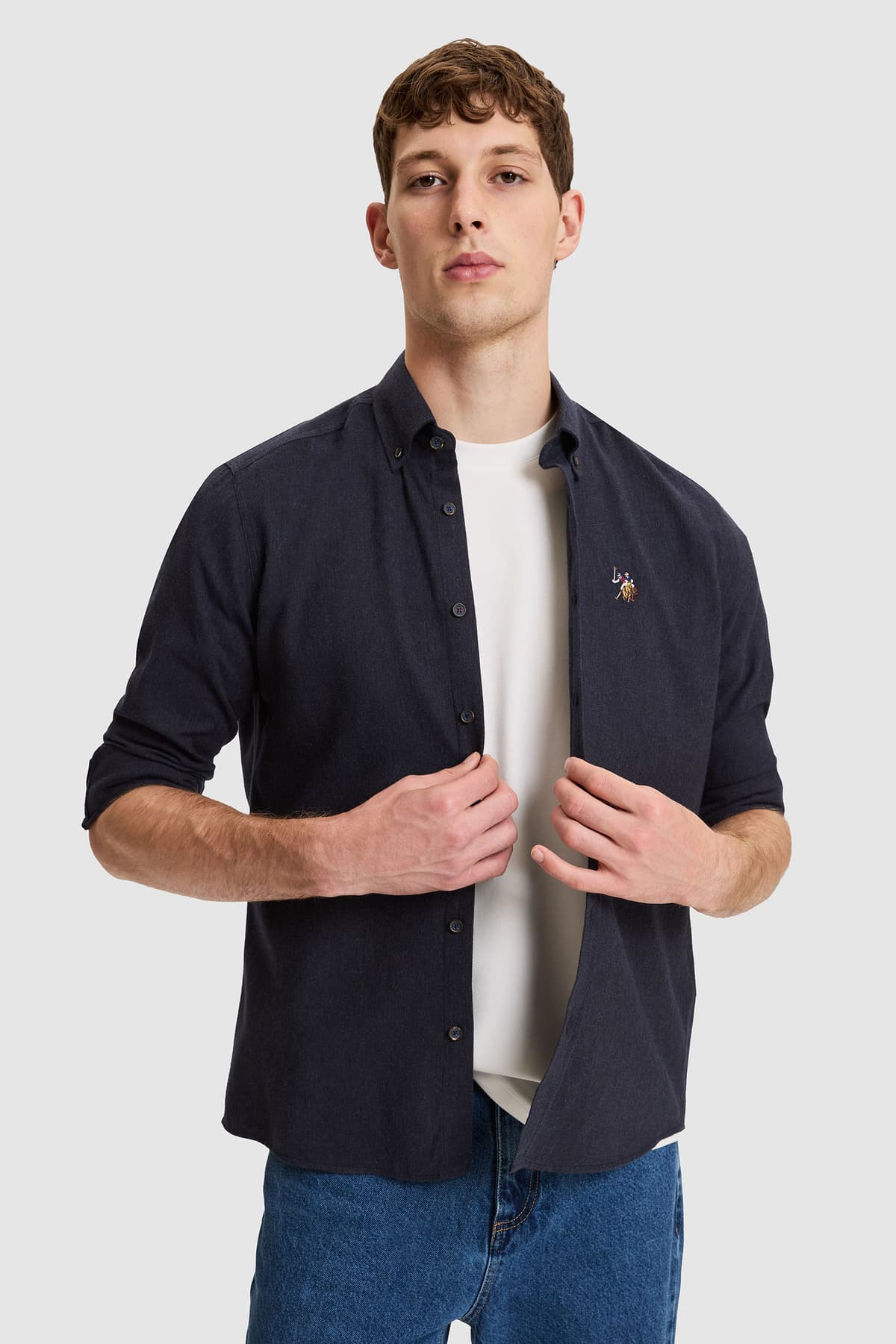 پیراهن مردانه U.S. Polo Assn. سرمهای رگولار فیت نخی آستین بلند مدل 50329685-VR033 پیراهن مردانه U.S. Polo Assn. سرمهای رگولار فیت نخی آستین بلند مدل 50329685-VR033