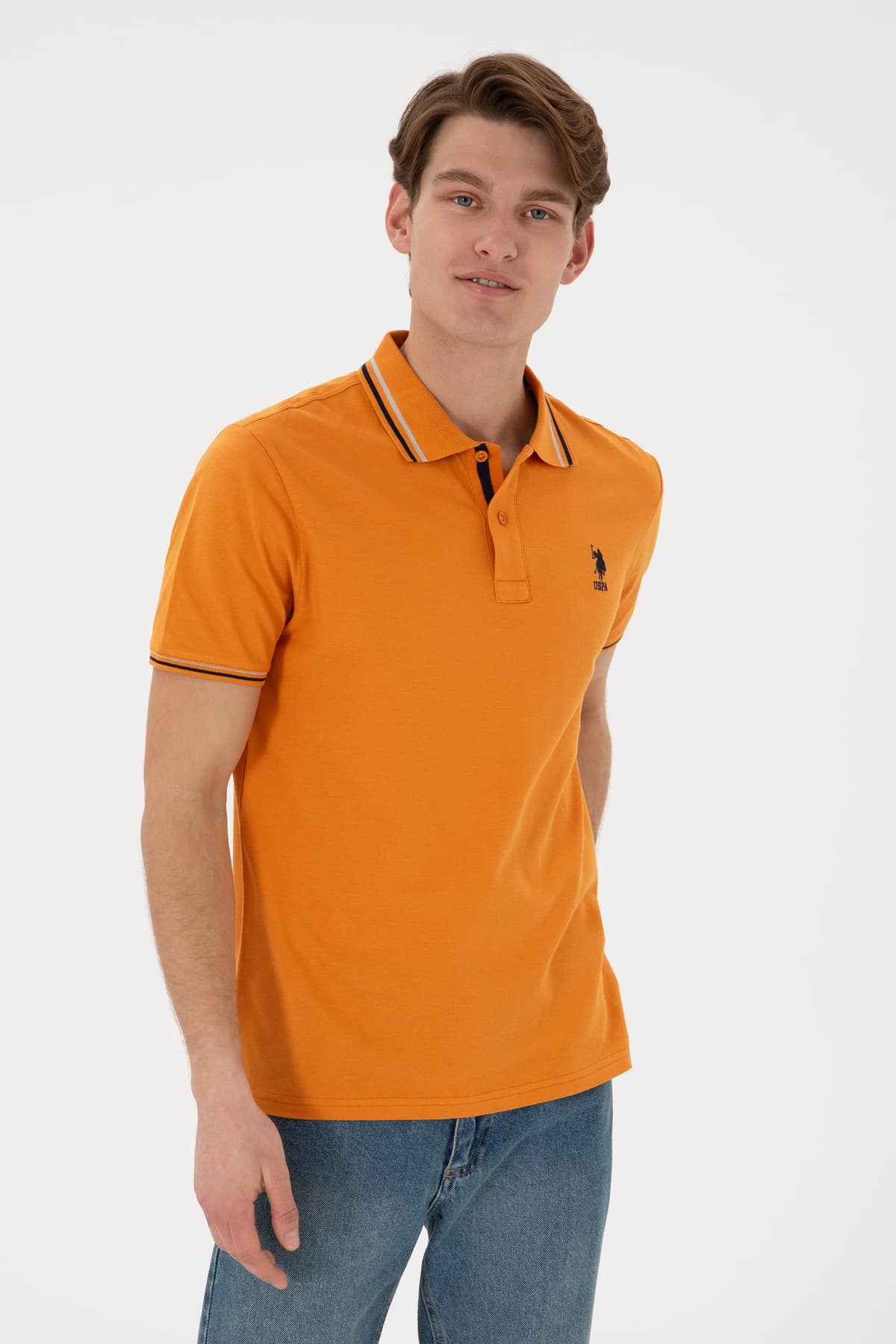 تیشرت مردانه U.S. Polo Assn. فیت معمولی یقه پولو قرمز آجری بیسیک مدل 50306011-VR031 تیشرت مردانه U.S. Polo Assn. فیت معمولی یقه پولو قرمز آجری بیسیک مدل 50306011-VR031