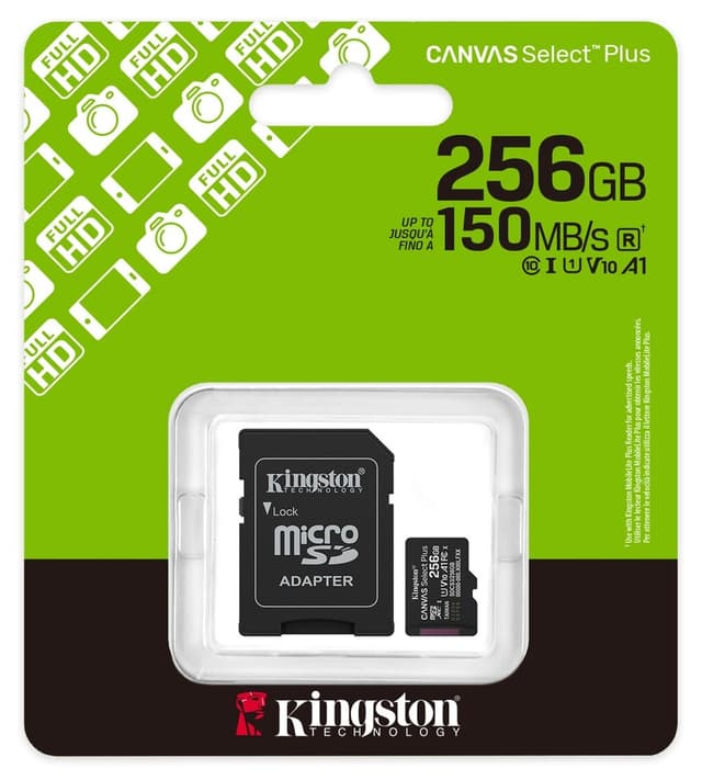 کارت حافظه Micro SDXC Kingston Canvas Select Plus Gen3 ظرفیت 256GB سرعت 100MB/s رده A1 مدل SDCS3/256GB کارت حافظه Micro SDXC Kingston Canvas Select Plus Gen3 ظرفیت 256GB سرعت 100MB/s رده A1 مدل SDCS3/256GB