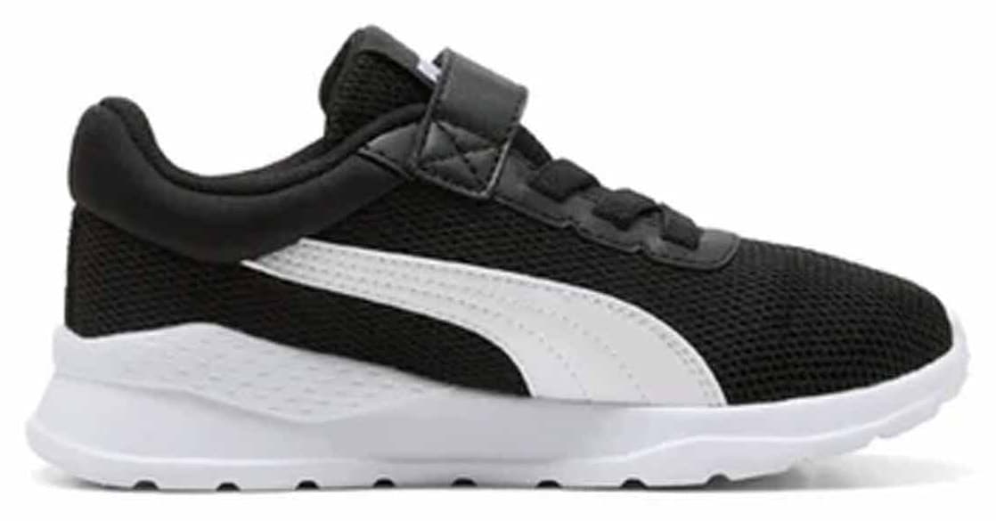 کفش ورزشی بچگانه Puma مشکی سفید روزمره با بند چسبی کفش ورزشی بچگانه Puma مشکی سفید روزمره با بند چسبی