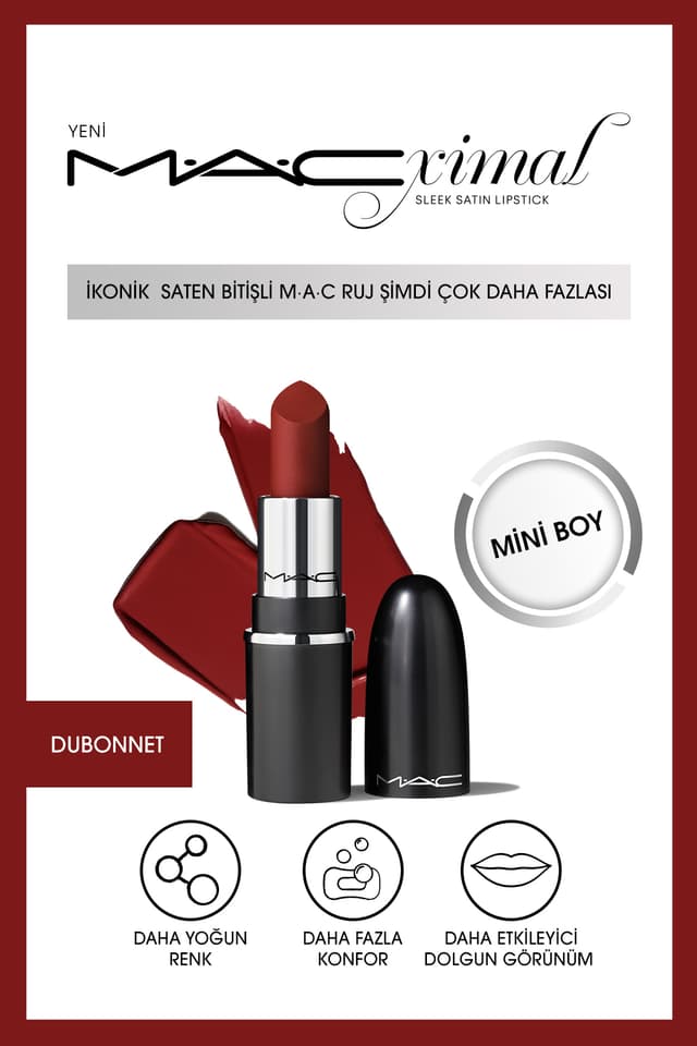 رژ لب ساتن Mac سری MACximal Mini Sleek مدل DUBONNET 1.5GM رژ لب ساتن Mac سری MACximal Mini Sleek مدل DUBONNET 1.5GM