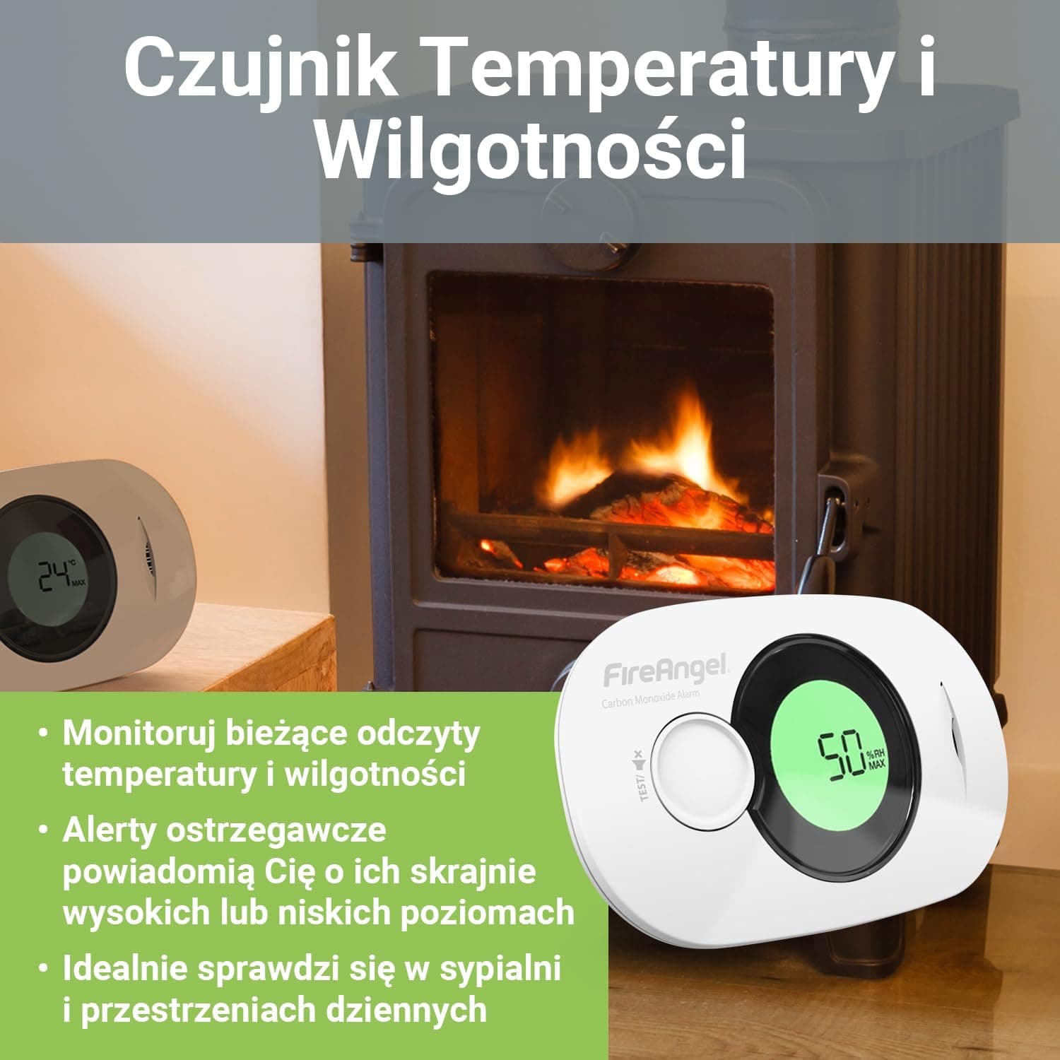 آشکارساز و آلارم دیجیتال رطوبت و مونوکسید کربن FireAngel خانگی مدل FA3322 آشکارساز و آلارم دیجیتال رطوبت و مونوکسید کربن FireAngel خانگی مدل FA3322