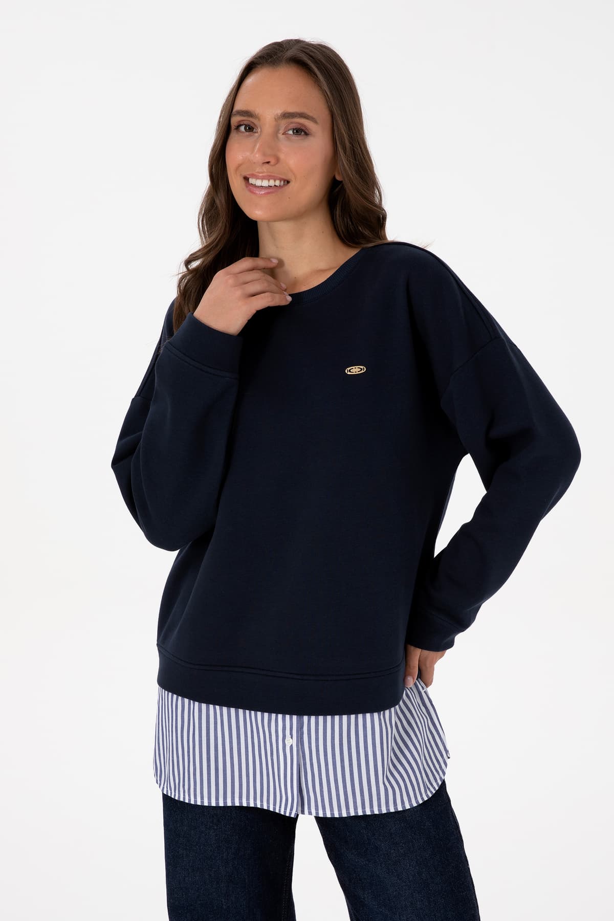 سویشرت زنانه U.S. Polo Assn. سرمهای یقه گرد با جزئیات مدل 50314211-VR033 سویشرت زنانه U.S. Polo Assn. سرمهای یقه گرد با جزئیات مدل 50314211-VR033