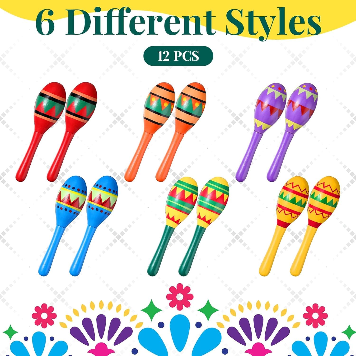 ماراکاس مینی ۱۲ عددی Civaner برای تزیین جشن مکزیکی و یادبود Cinco De Mayo ماراکاس مینی ۱۲ عددی Civaner برای تزیین جشن مکزیکی و یادبود Cinco De Mayo