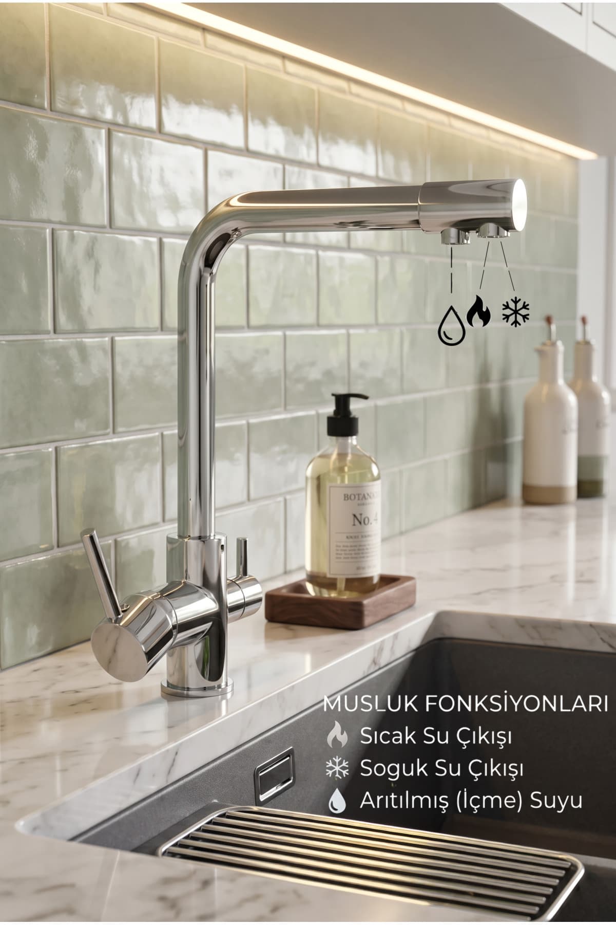 شیر ظرفشویی Spring Water سه راهه آب گرم، سرد و تصفیه شیر ظرفشویی Spring Water سه راهه آب گرم، سرد و تصفیه