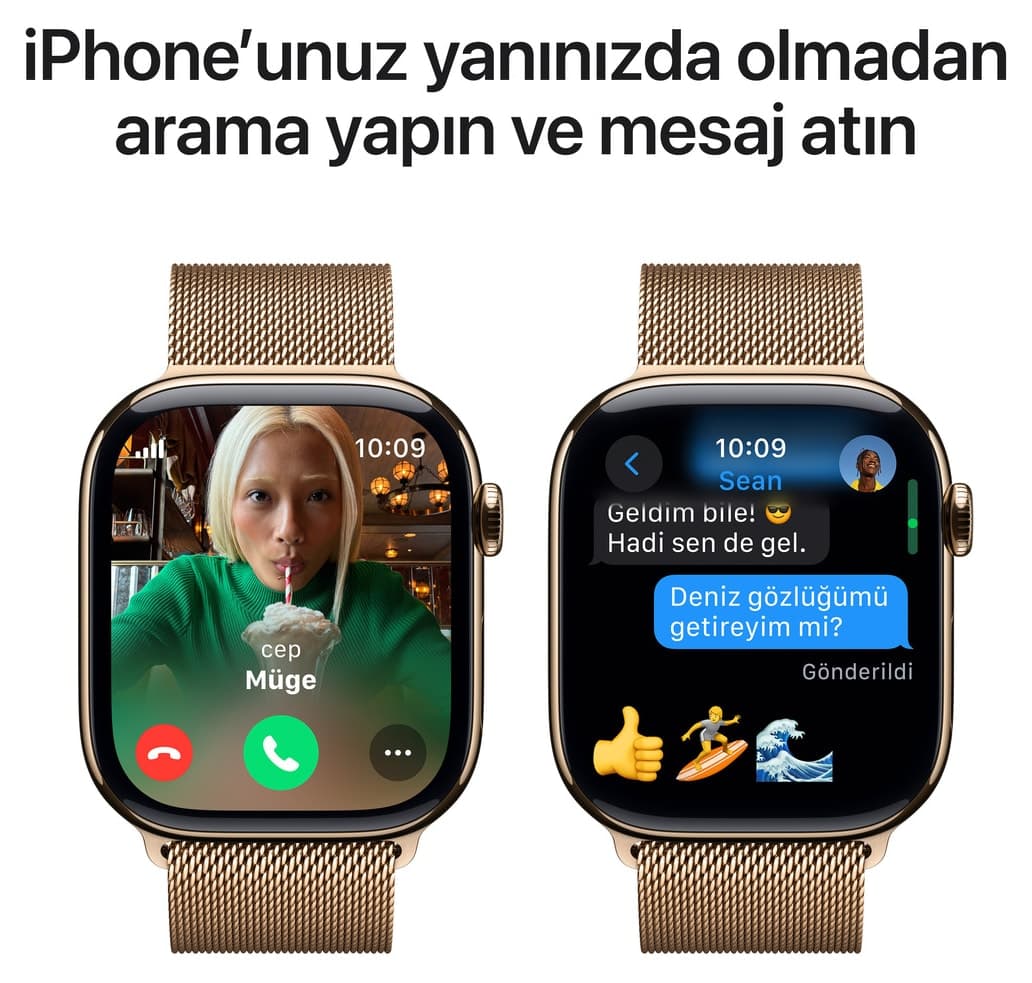 ساعت هوشمند Apple مدل Series 10 تیتانیوم طلایی GPS Cellular 42mm ساعت هوشمند Apple مدل Series 10 تیتانیوم طلایی GPS Cellular 42mm