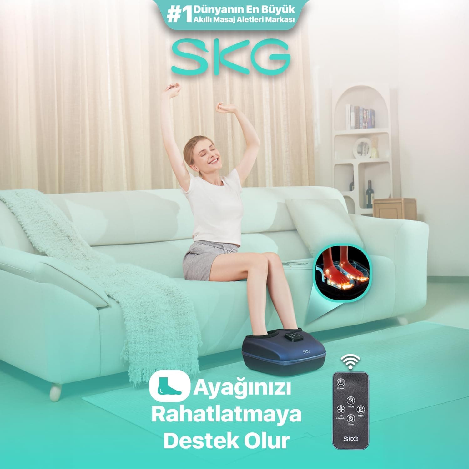 دستگاه ماساژ پا SKG مدل YS100 گرمایشی ریموتدار شیاتسو و فشار هوا دستگاه ماساژ پا SKG مدل YS100 گرمایشی ریموتدار شیاتسو و فشار هوا