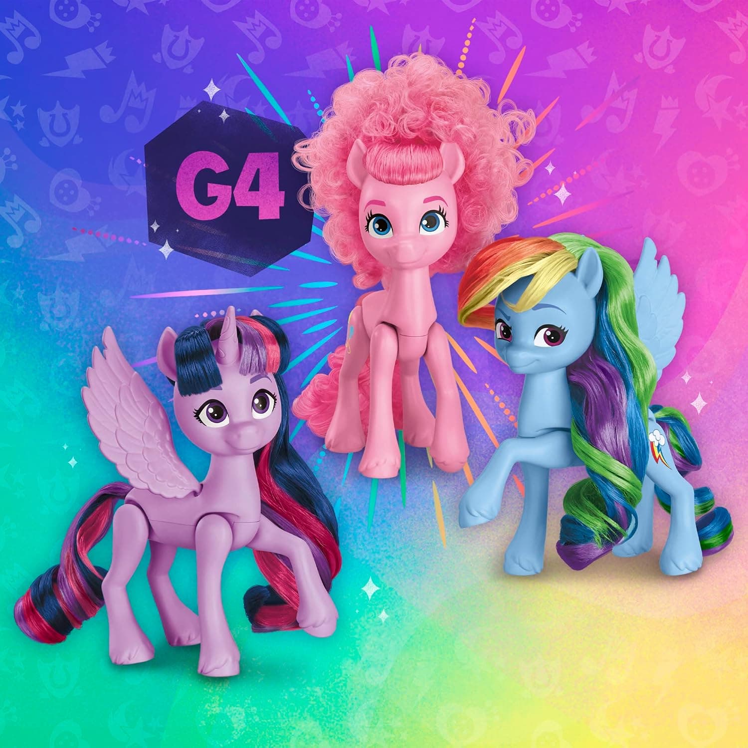 مجموعه ۶تایی عروسک اسب تکشاخ My Little Pony برای دختران و پسران ۳ ساله، مدل Rainbow Celebration، 5.5-Inch مجموعه ۶تایی عروسک اسب تکشاخ My Little Pony برای دختران و پسران ۳ ساله، مدل Rainbow Celebration، 5.5-Inch