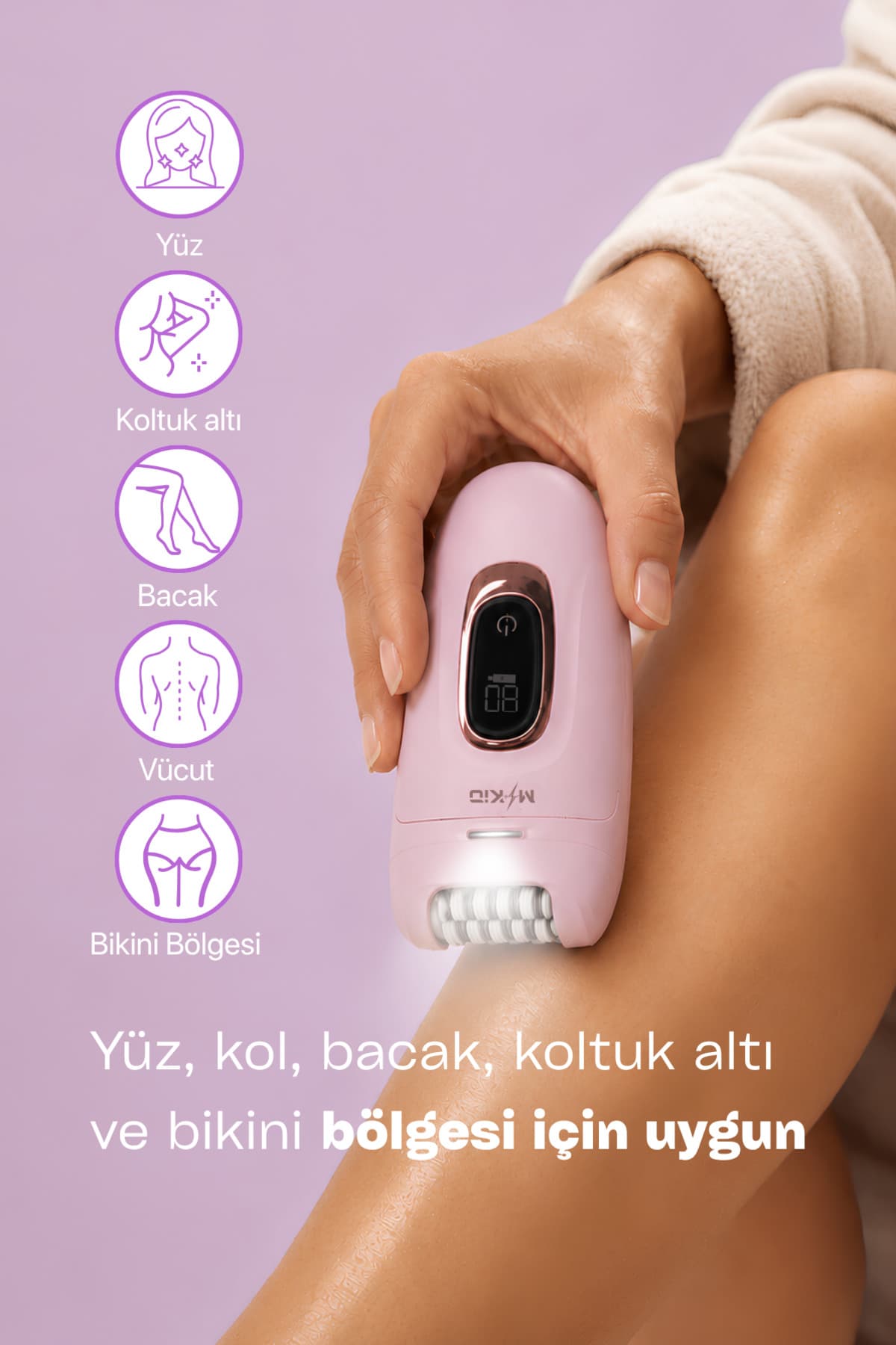 اپیلاتور زنانه MKIO 7 تکه چراغدار با نمایشگر LED، 2 سرعت و 60 دقیقه کارکرد، شارژ Type-C اپیلاتور زنانه MKIO 7 تکه چراغدار با نمایشگر LED، 2 سرعت و 60 دقیقه کارکرد، شارژ Type-C