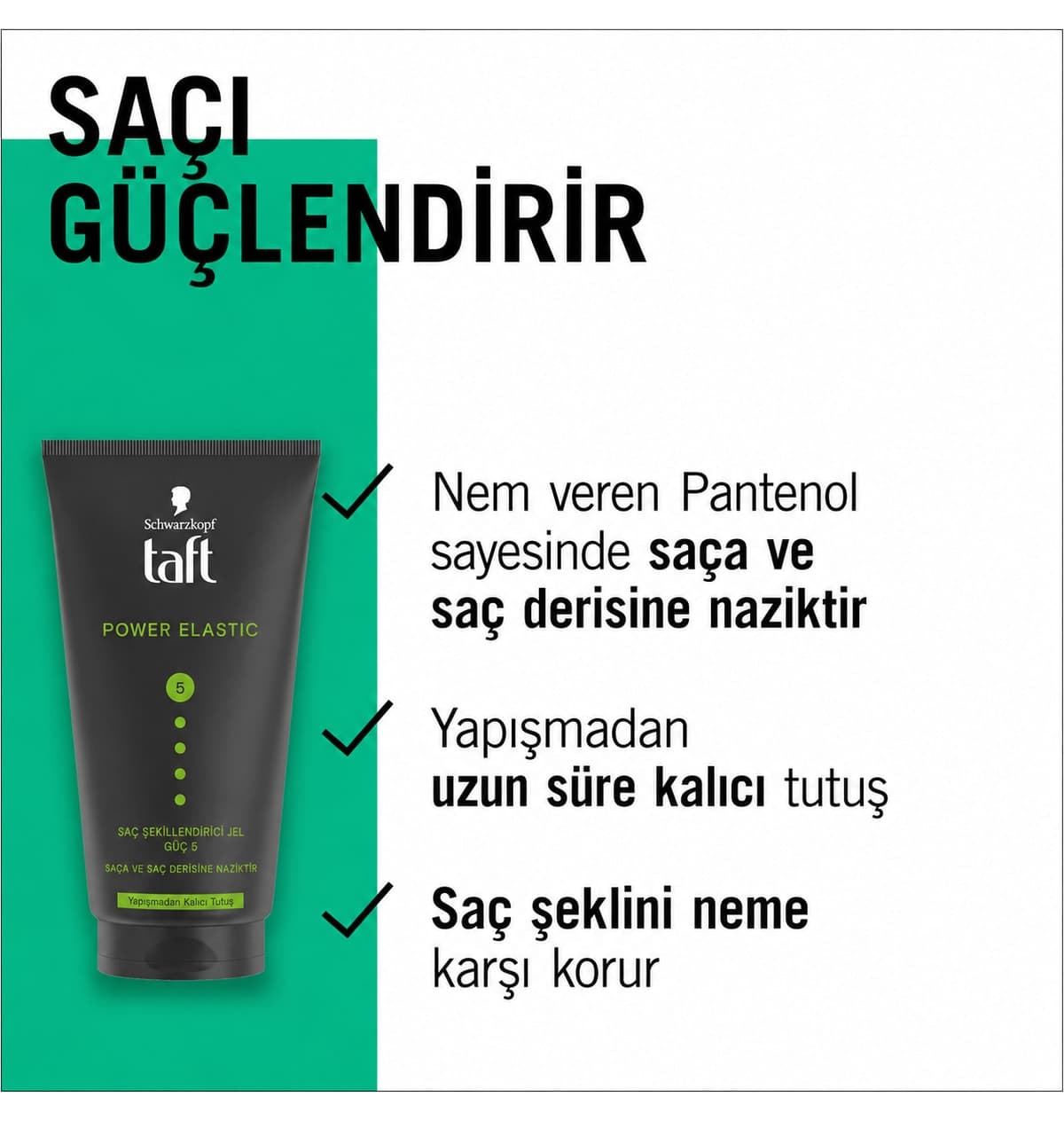 ژل حالتدهنده مو Taft Power Elastic با پنتنول 150 ml ژل حالتدهنده مو Taft Power Elastic با پنتنول 150 ml