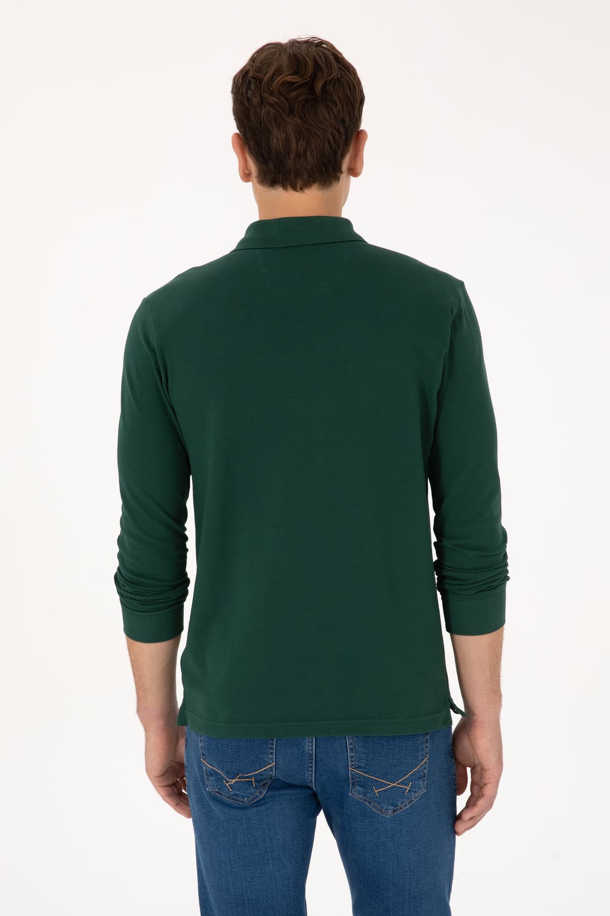 سوئیشرت مردانه U.S. Polo Assn. فیت اسلیم یقهدار سبز تیره بیسیک مدل 50307687-VR079 سوئیشرت مردانه U.S. Polo Assn. فیت اسلیم یقهدار سبز تیره بیسیک مدل 50307687-VR079
