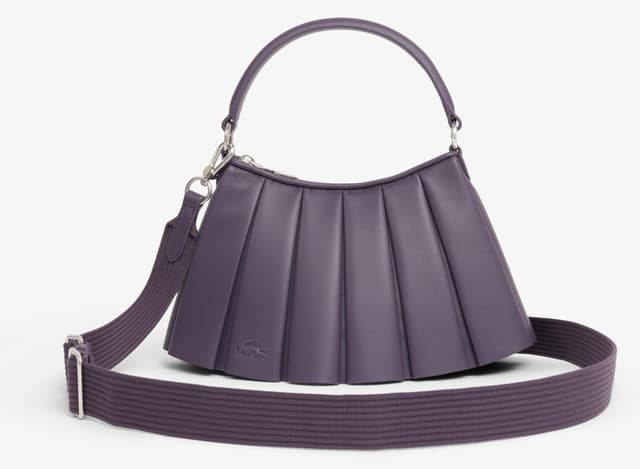 کیف دوشی زنانه Lacoste Small Lenglen چرمی بنفش کیف دوشی زنانه Lacoste Small Lenglen چرمی بنفش