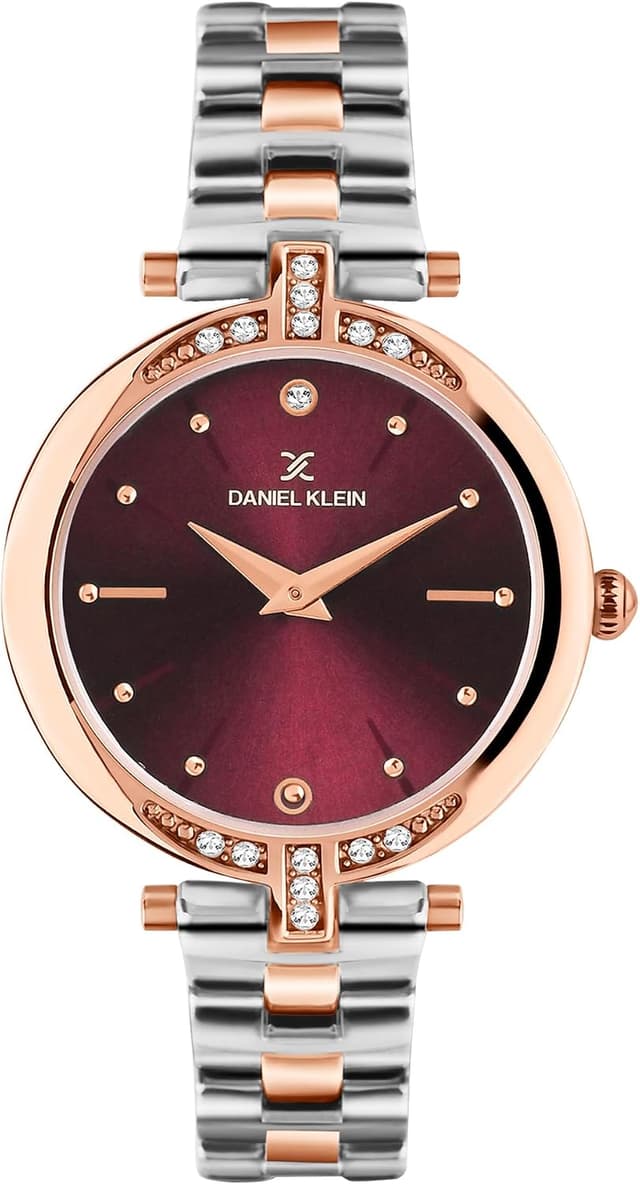 ساعت مچی دخترانه Daniel Klein آنالوگ صفحه زرشکی بند فلزی مدل DK.1.12320-10 ساعت مچی دخترانه Daniel Klein آنالوگ صفحه زرشکی بند فلزی مدل DK.1.12320-10