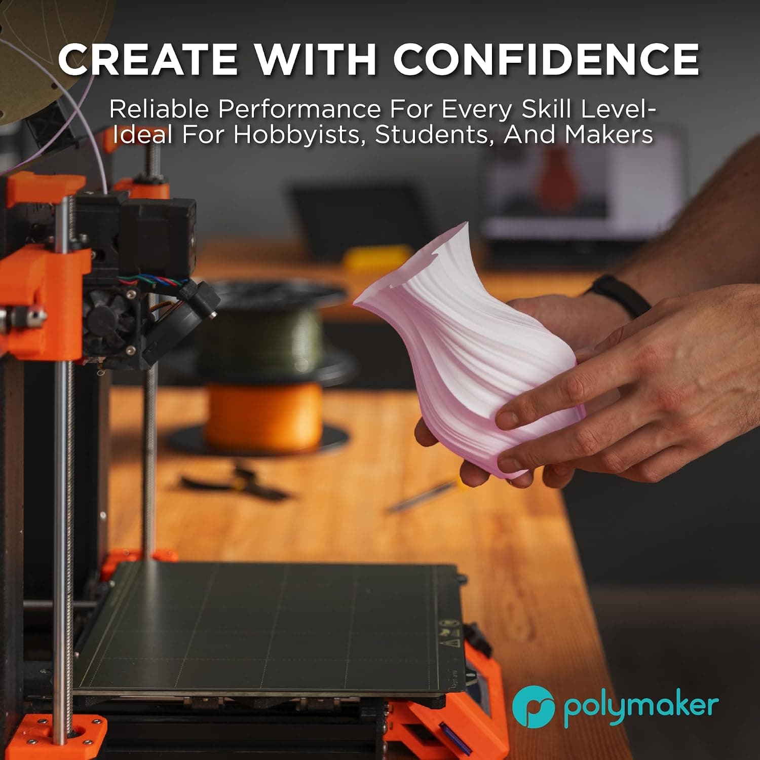 فیلامنت PLA Polymaker PolyTerra کمپلاستیک 1.75 میلیمتر 1000 گرم مشکی مات مدل 70820 فیلامنت PLA Polymaker PolyTerra کمپلاستیک 1.75 میلیمتر 1000 گرم مشکی مات مدل 70820