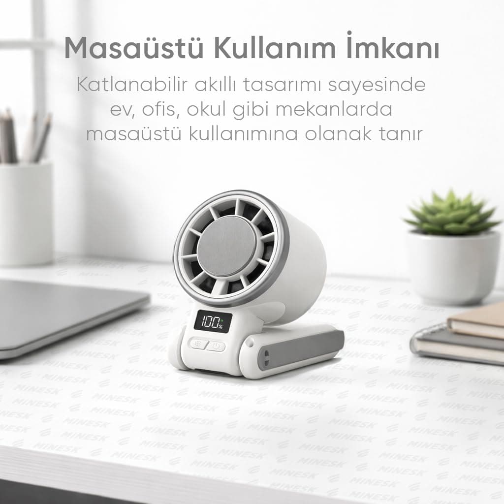 پنکه مینی قابل حمل minesk با اثر خنککنندگی یخی، تاشو و گردنی Airflow Pro پنکه مینی قابل حمل minesk با اثر خنککنندگی یخی، تاشو و گردنی Airflow Pro