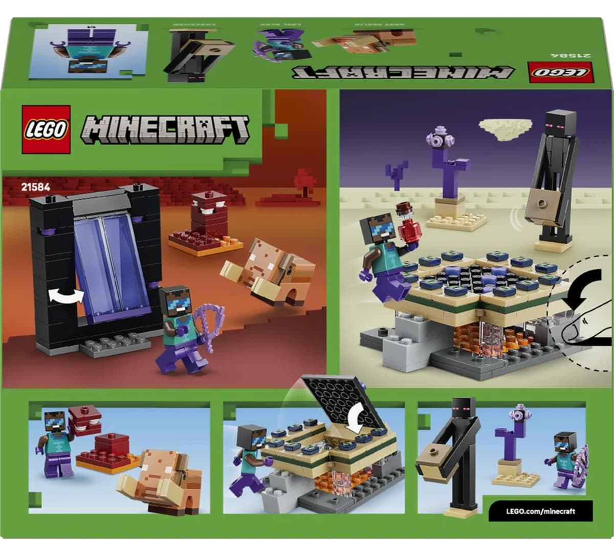 لگو Minecraft با موضوع سفر به Nether و End مدل 21584 لگو Minecraft با موضوع سفر به Nether و End مدل 21584
