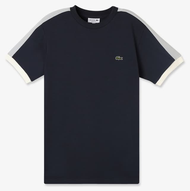 تیشرت مردانه Lacoste یقه گرد فیت معمولی بلوکرنگ خاکستری تیره تیشرت مردانه Lacoste یقه گرد فیت معمولی بلوکرنگ خاکستری تیره
