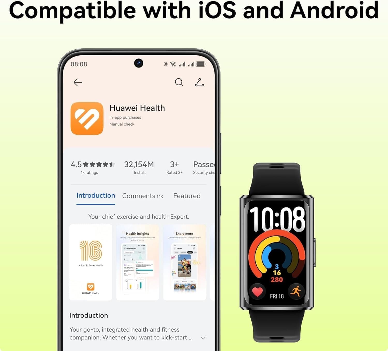 ساعت هوشمند HUAWEI Band 11 Pro آلیاژ تیتانیوم آلومینیوم مشکی 1.62″AMOLED ساعت هوشمند HUAWEI Band 11 Pro آلیاژ تیتانیوم آلومینیوم مشکی 1.62″AMOLED