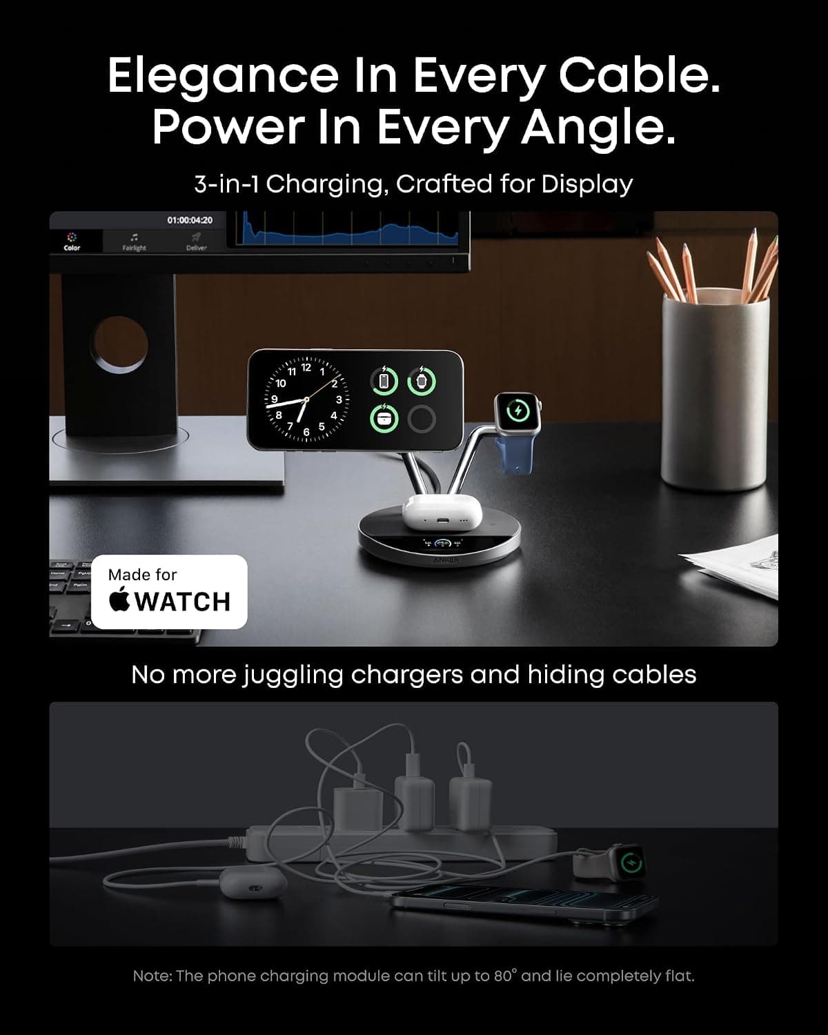 ایستگاه شارژ بیسیم 3 در 1 Anker Prime سازگار MagSafe و Qi2.2 25 وات ایستگاه شارژ بیسیم 3 در 1 Anker Prime سازگار MagSafe و Qi2.2 25 وات