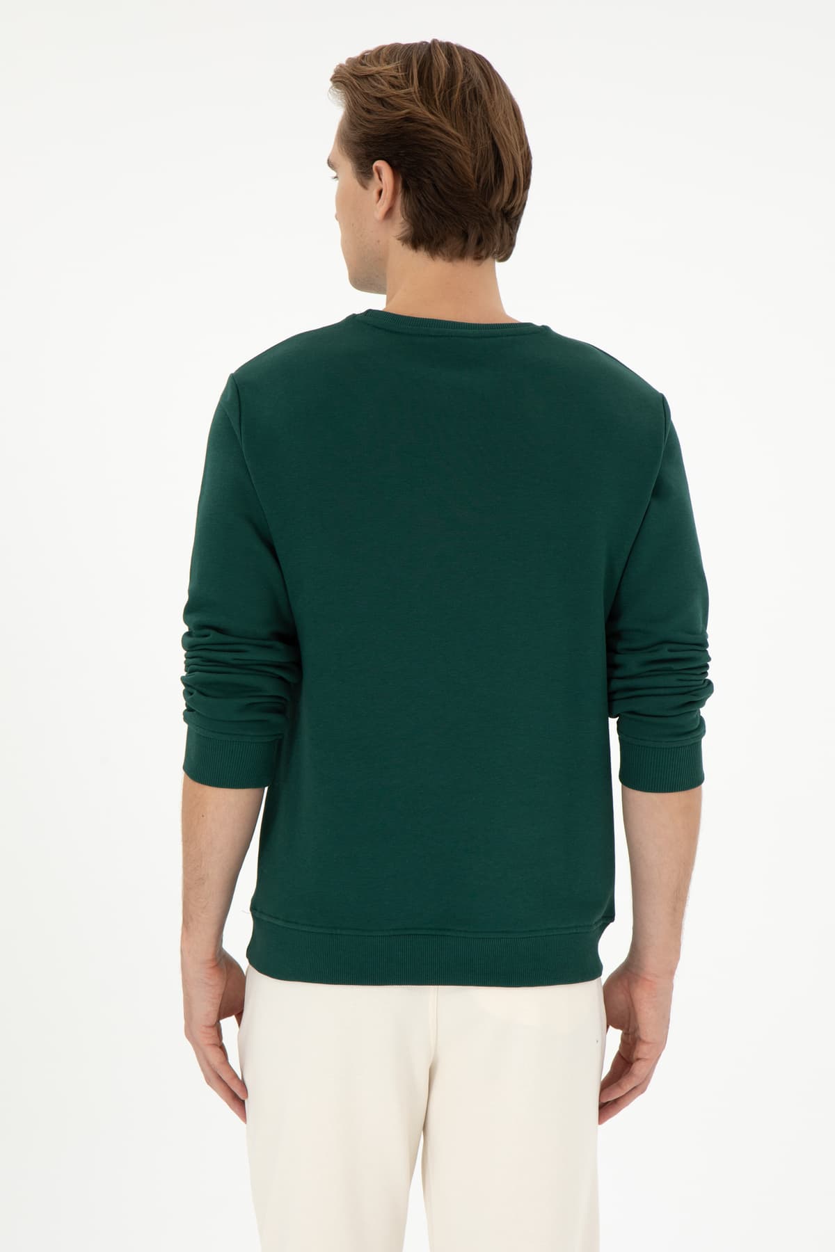 سوئیشرت مردانه U.S. Polo Assn. فیت معمولی یقه گرد سبز تیره مدل 50293436-VR079 سوئیشرت مردانه U.S. Polo Assn. فیت معمولی یقه گرد سبز تیره مدل 50293436-VR079