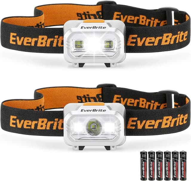 چراغ پیشانی LED بسته 2 عددی EverBrite با نور 120 لومن و باتری چراغ پیشانی LED بسته 2 عددی EverBrite با نور 120 لومن و باتری