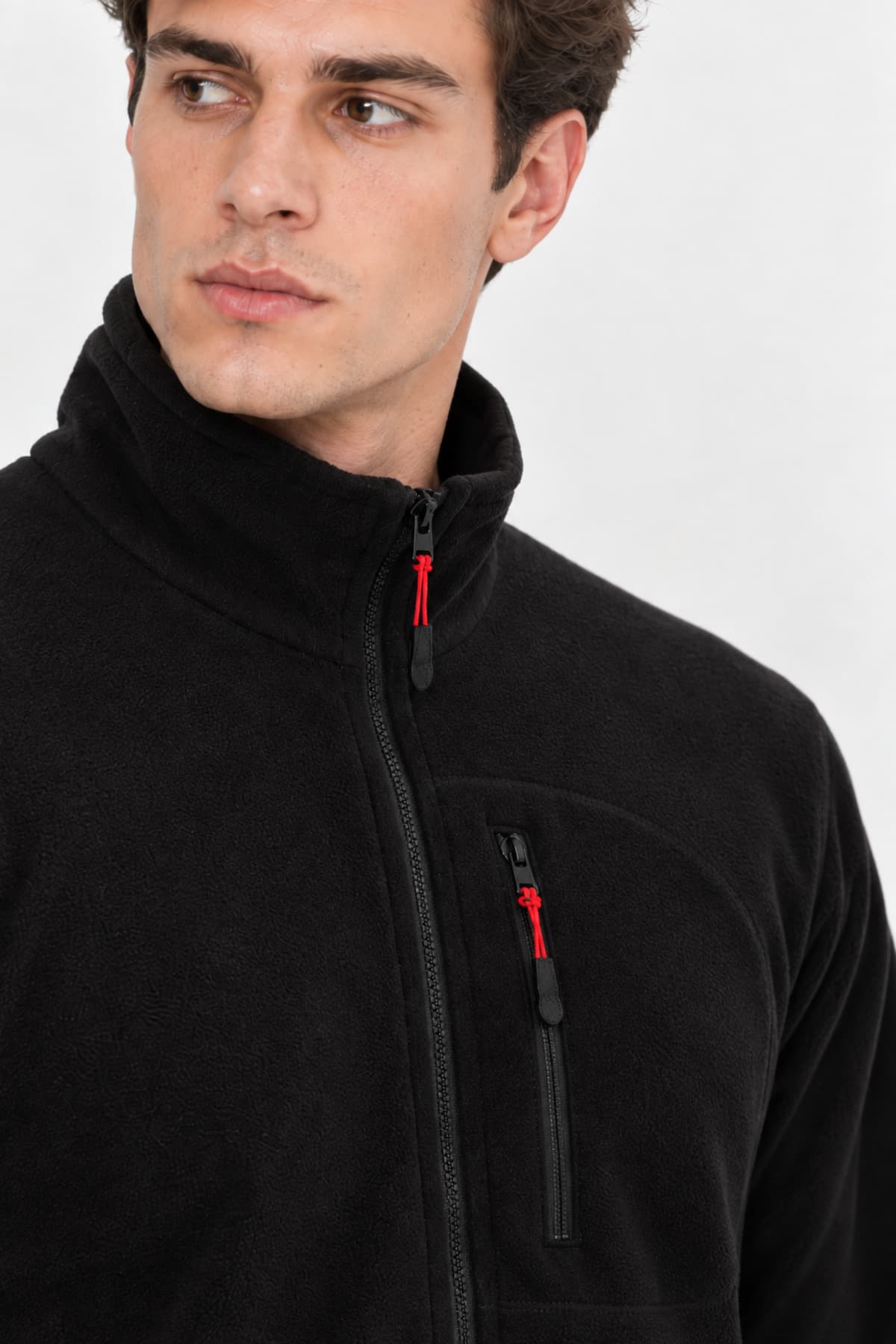 ژاکت پولار مردانه Kozik مشکی Softshell فیت استاندارد زیپ تمام با 3 جیب ژاکت پولار مردانه Kozik مشکی Softshell فیت استاندارد زیپ تمام با 3 جیب