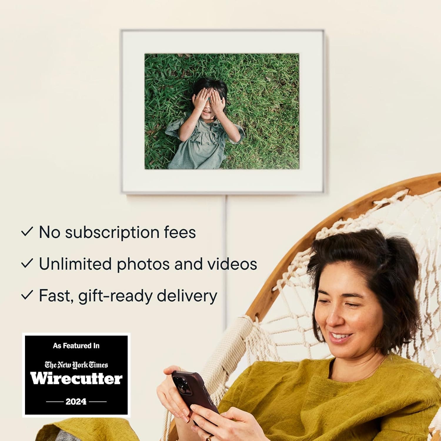 قاب عکس دیجیتال AURA 15 اینچ WiFi سفید رسی مدل Walden قاب عکس دیجیتال AURA 15 اینچ WiFi سفید رسی مدل Walden